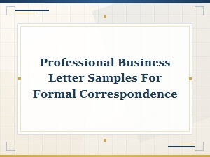 Professional Business Letter Samples for Formal Use